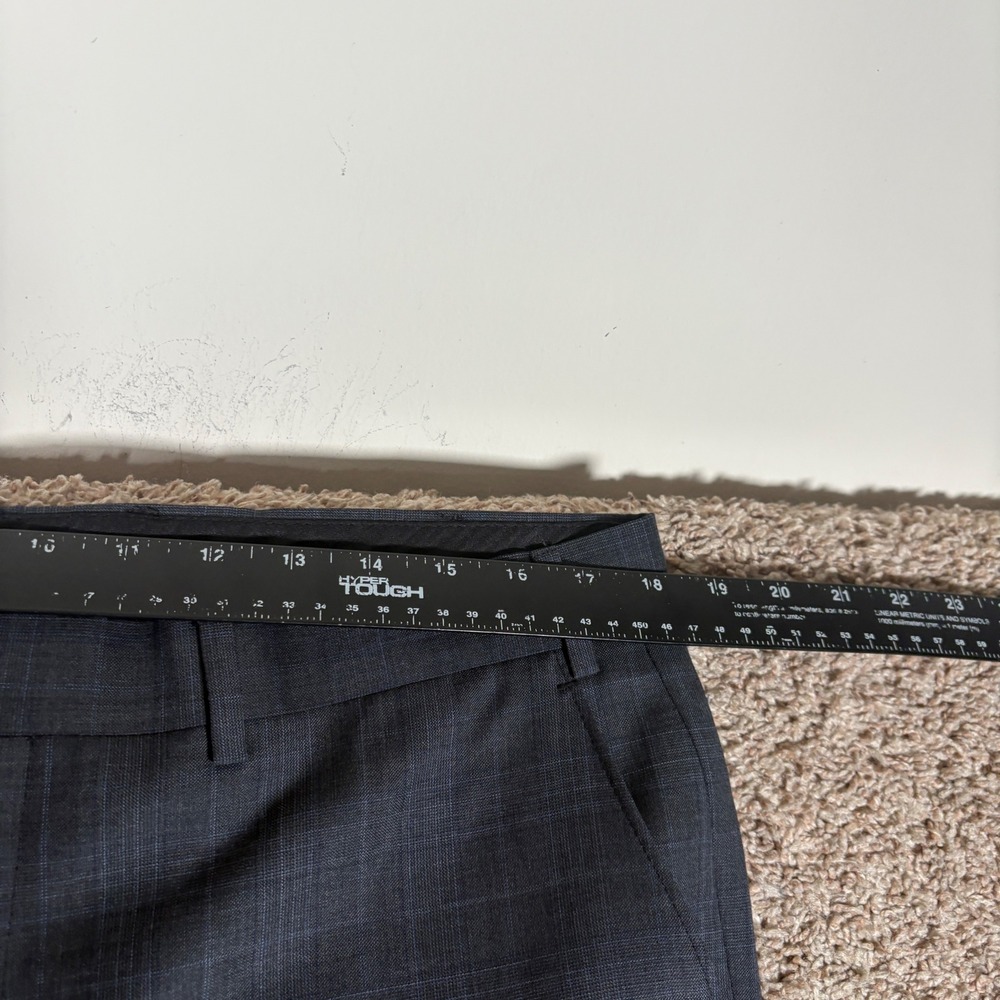 Lauren Ralph Lauren Mens 44R Suit 36x32 Charcoal Grey Blue Glen Plaid Wool Blend - Picture 12 of 16